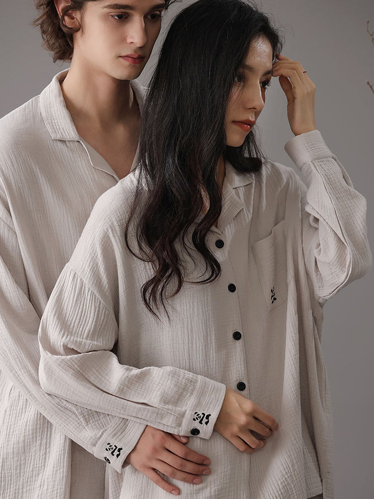 Autumn and Winter Loose Couple Cotton Pajamas Sets