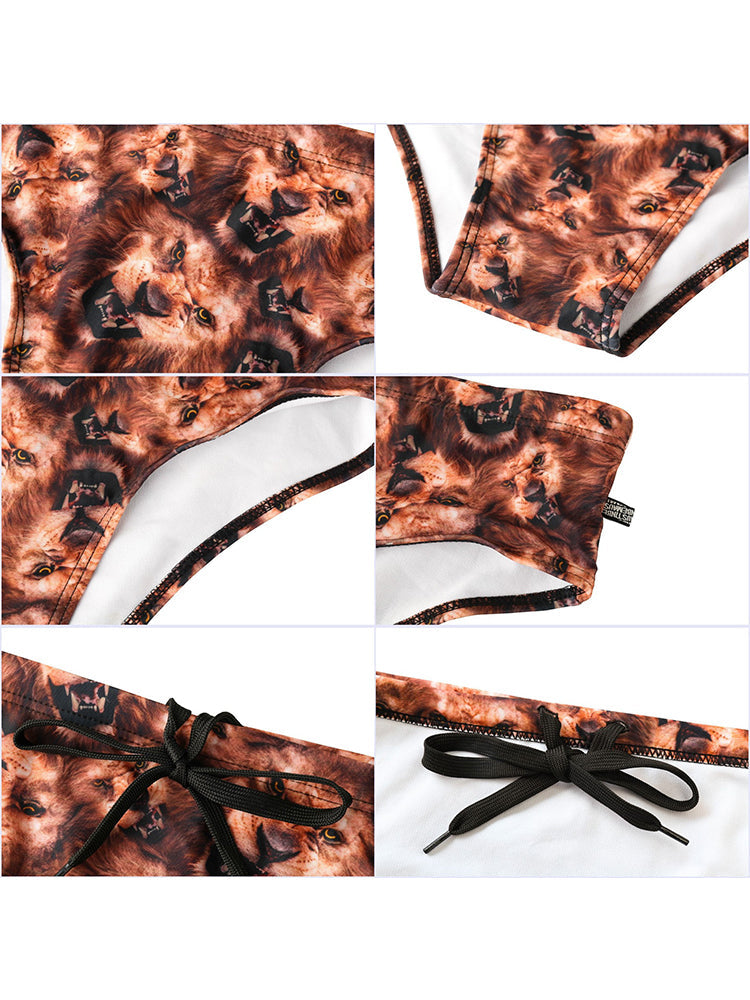 Men's Low-Rise Stylish Print Swim Briefs