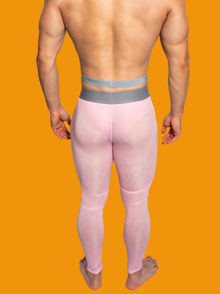 Men's Low-Rise Breathable Silk-Like Semi-Transparent Tights