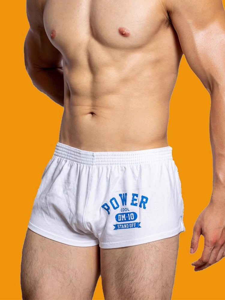 2-pack Men's DM Printed Lettering Low Waist Sexy Cotton Boxer Shorts