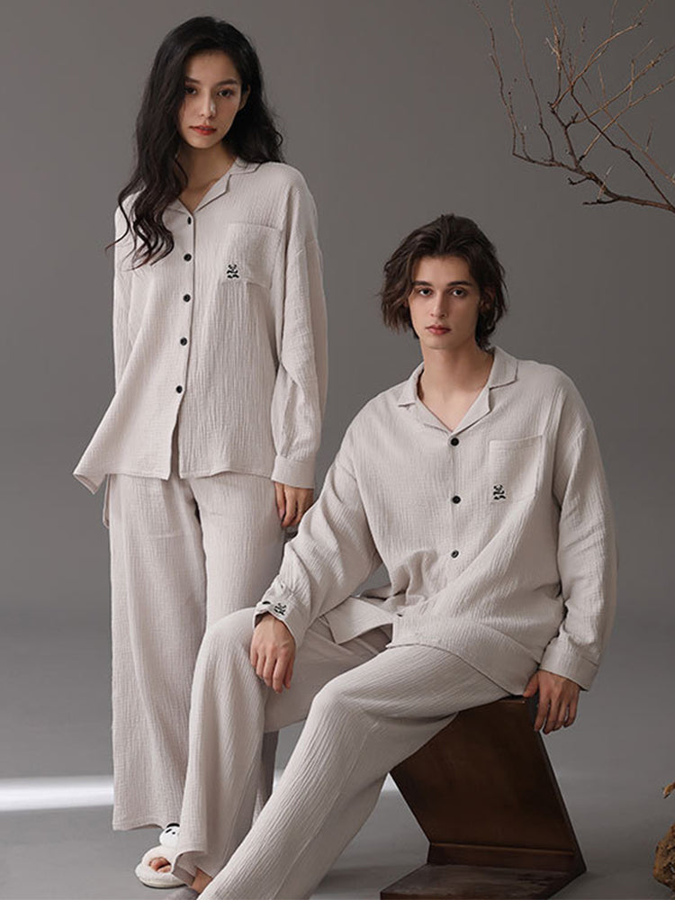 Autumn and Winter Loose Couple Cotton Pajamas Sets