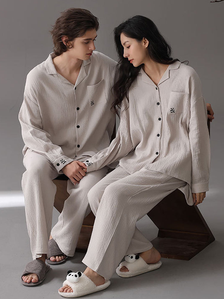 Autumn and Winter Loose Couple Cotton Pajamas Sets