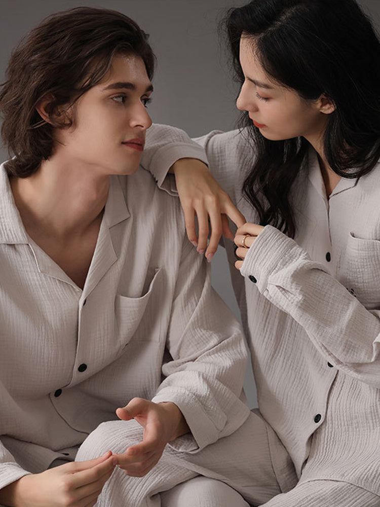 Autumn and Winter Loose Couple Cotton Pajamas Sets