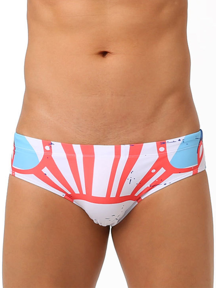 Men's Trendy Swim Beach Briefs with Built-in Cup