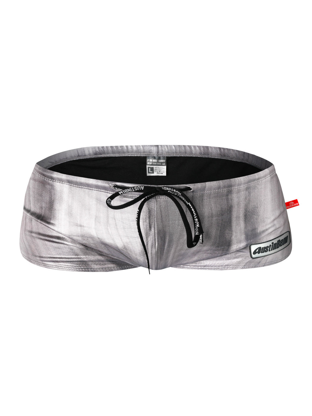 Men's Sexy Metallic Swim Trunks With Drawstring