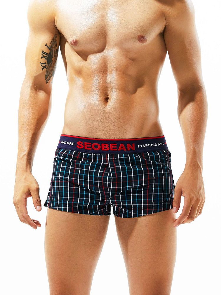 Men's Relaxed Plaid Vent Cotton Boxers
