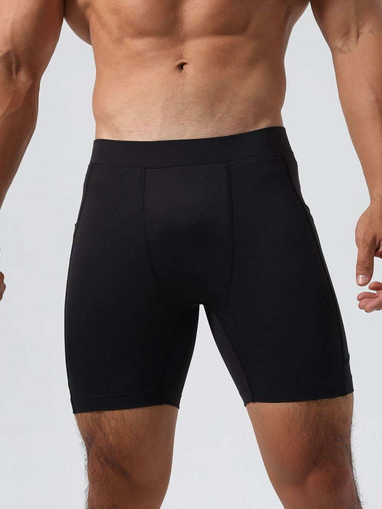 Men's Ultra-Stretch Sharkskin Ice Silk Compression Pants with Pocket