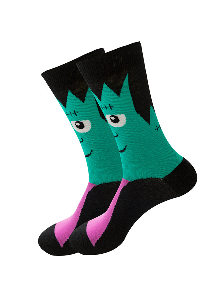 5 Pairs Halloween Skeleton. Alien. Pumpkin Monster Crew Socks