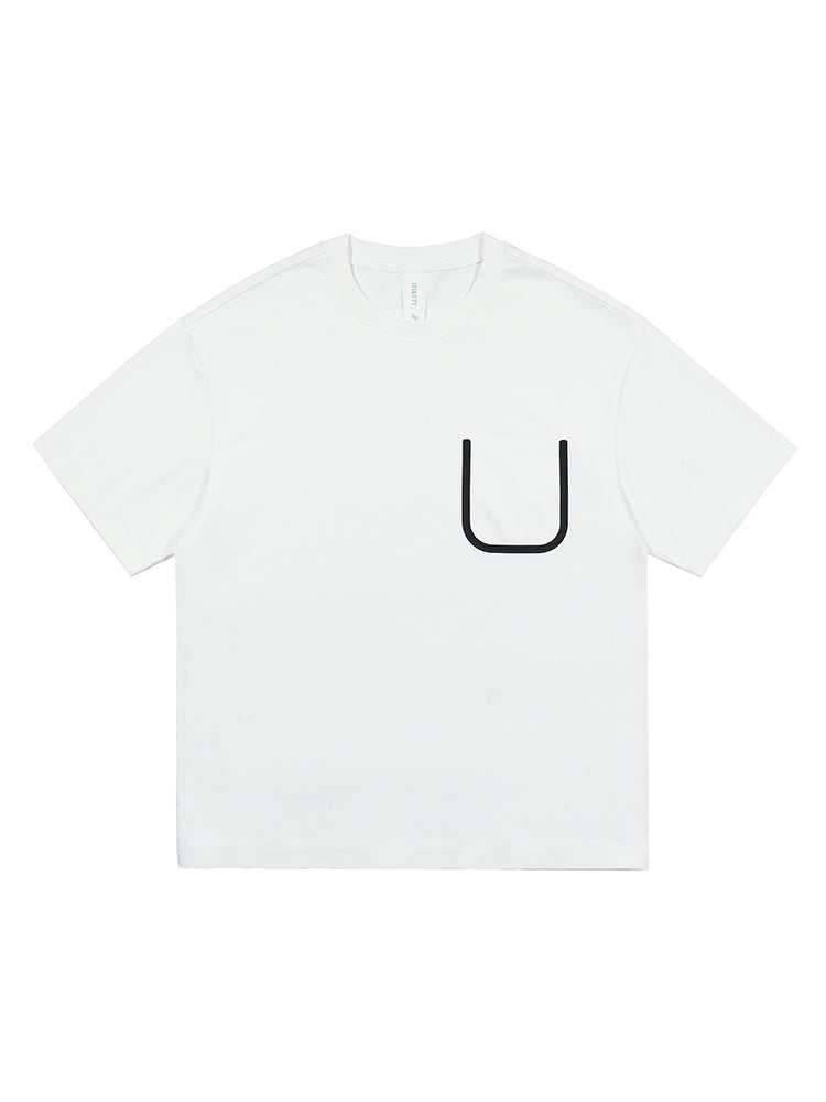 Men's Minimalist U-Shape Pocket Design T-Shirt