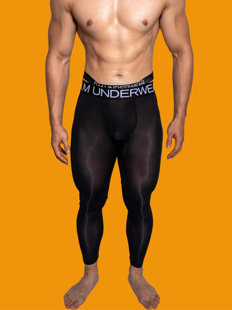 Men's Low-Rise Breathable Silk-Like Semi-Transparent Tights