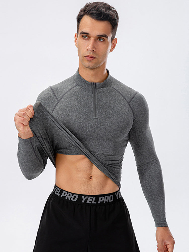High Stretch Tight Sports Collar Long Sleeves for Men