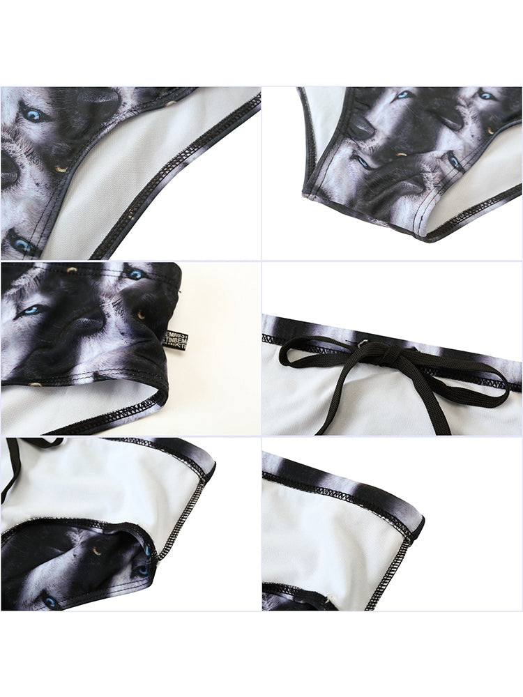 Men's Low-Rise Stylish Print Swim Briefs