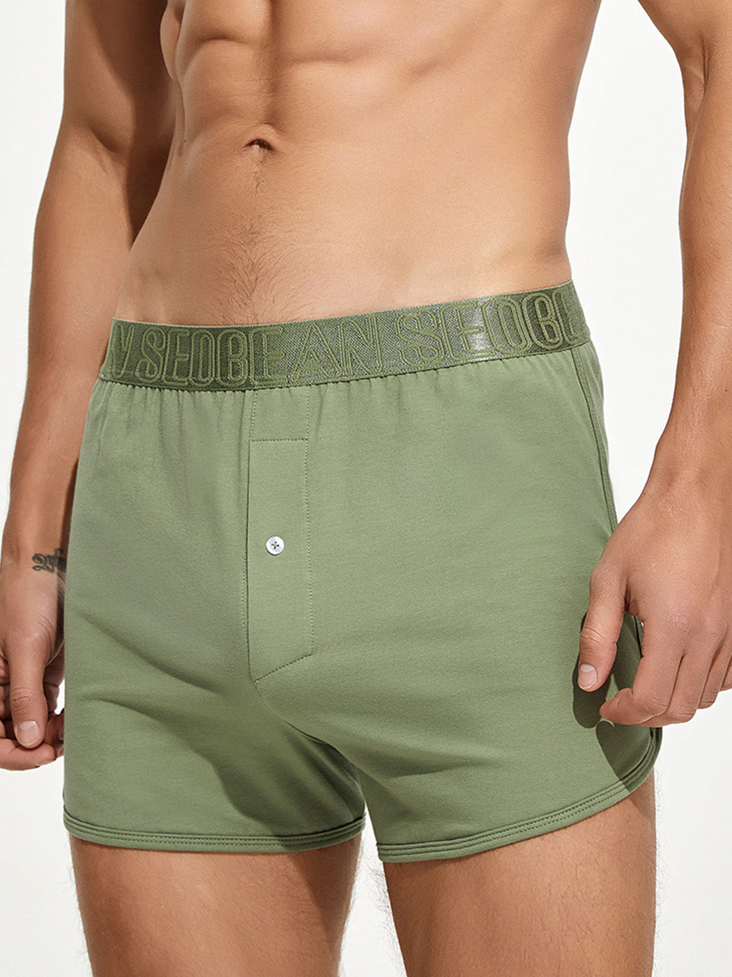 Men's Knitted Boxers With Button Fly