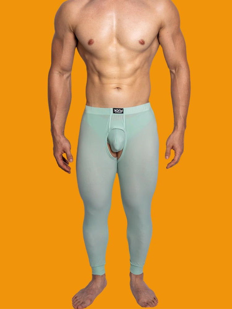 Men's Low-Rise Split Hollow Base Layer Breathable Tights