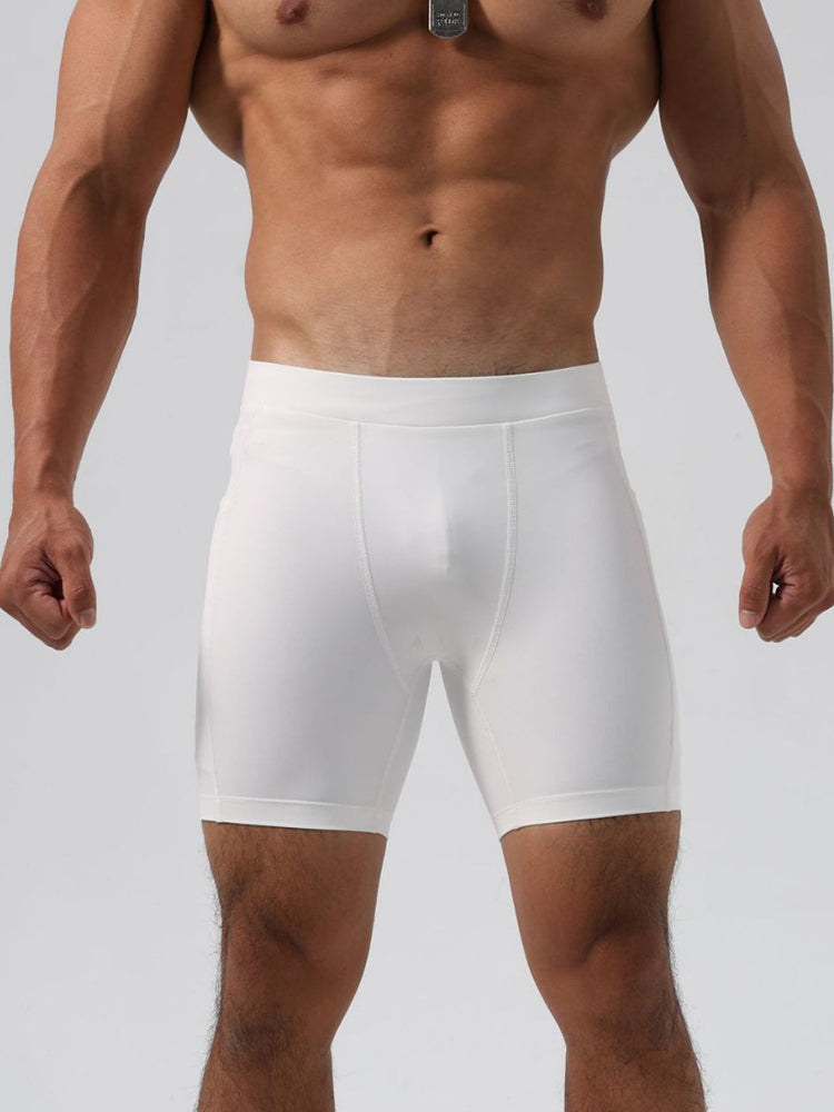 Men's Ultra-Stretch Sharkskin Ice Silk Compression Pants with Pocket