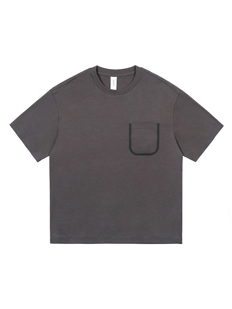 Men's Minimalist U-Shape Pocket Design T-Shirt