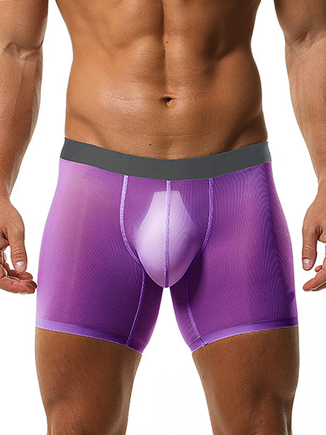2 Pack Men's Breathable Athletic Mesh Boxer Briefs