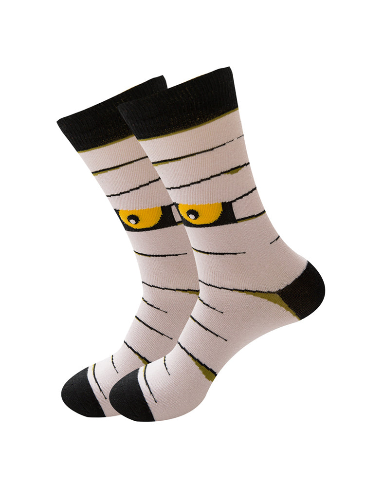 5 Pairs Halloween Skeleton. Alien. Pumpkin Monster Crew Socks