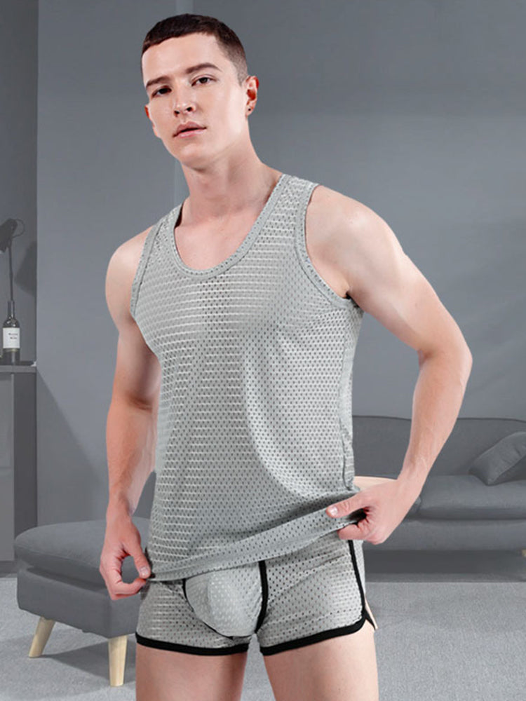 Men's Mesh Ice Silk Sleeveless Tank Top