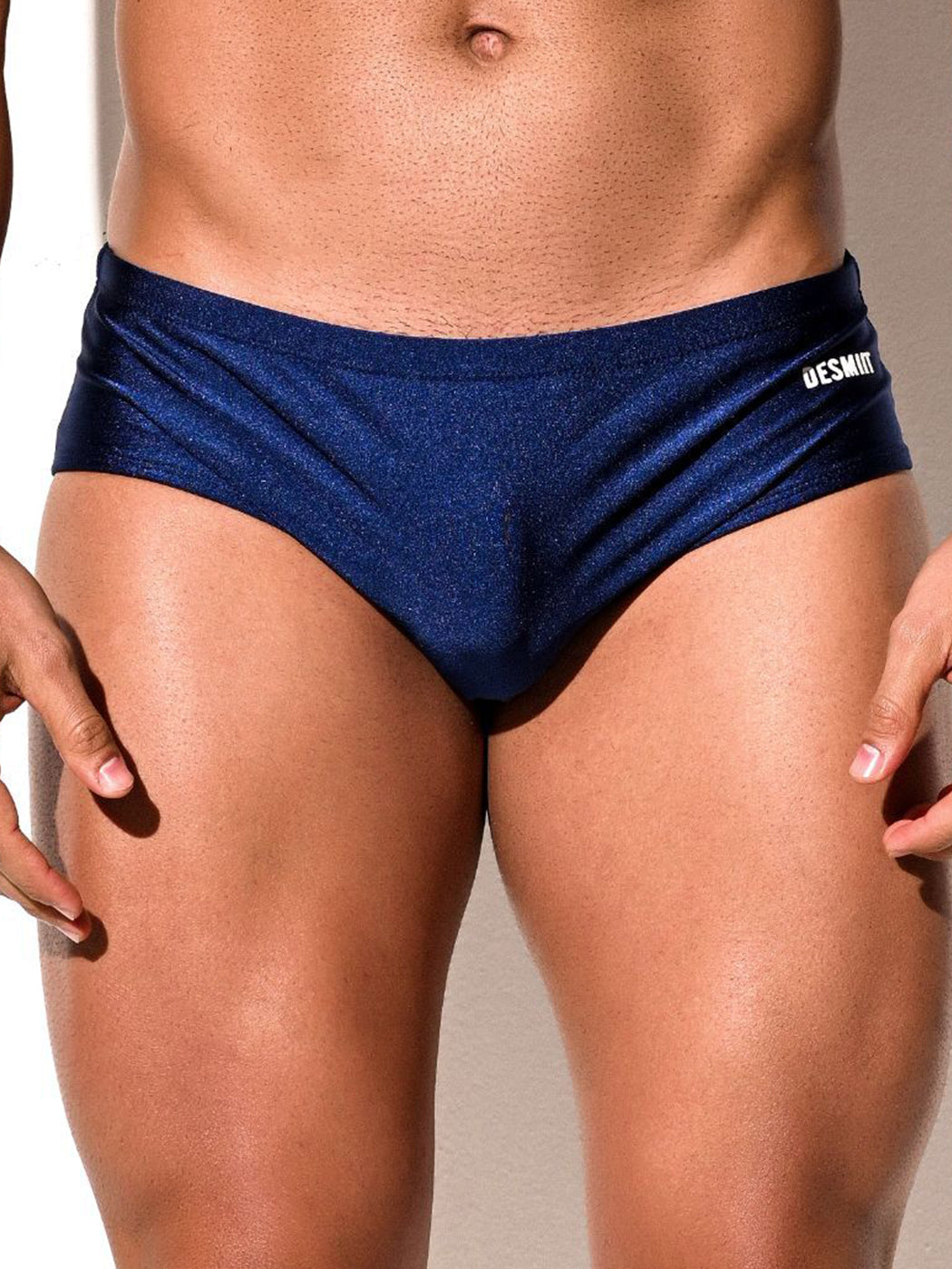 Men's Shiny Solid Color Swim Briefs