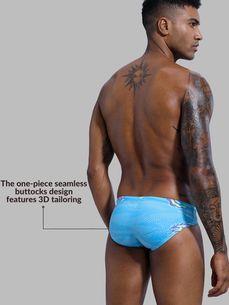 Men's Low-Rise Printed Casual Swim Brief