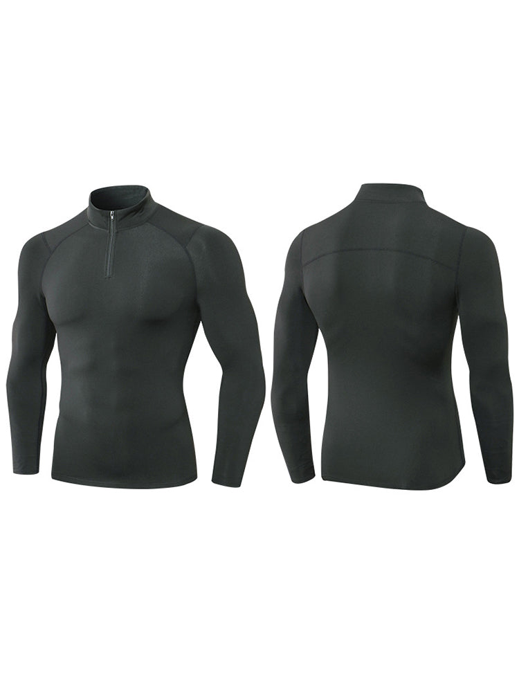 High Stretch Tight Sports Collar Long Sleeves for Men