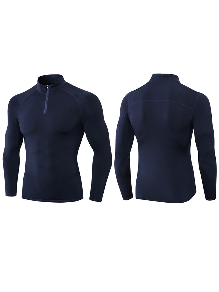 High Stretch Tight Sports Collar Long Sleeves for Men