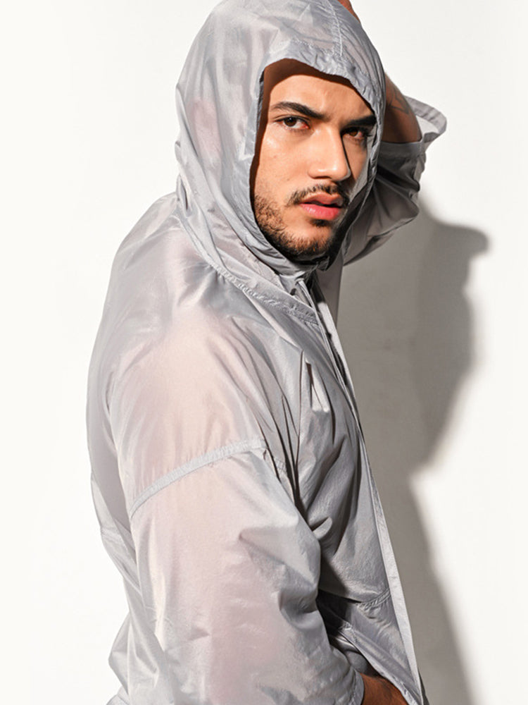 Men's Half Sleeve Hooded Activewear Tops