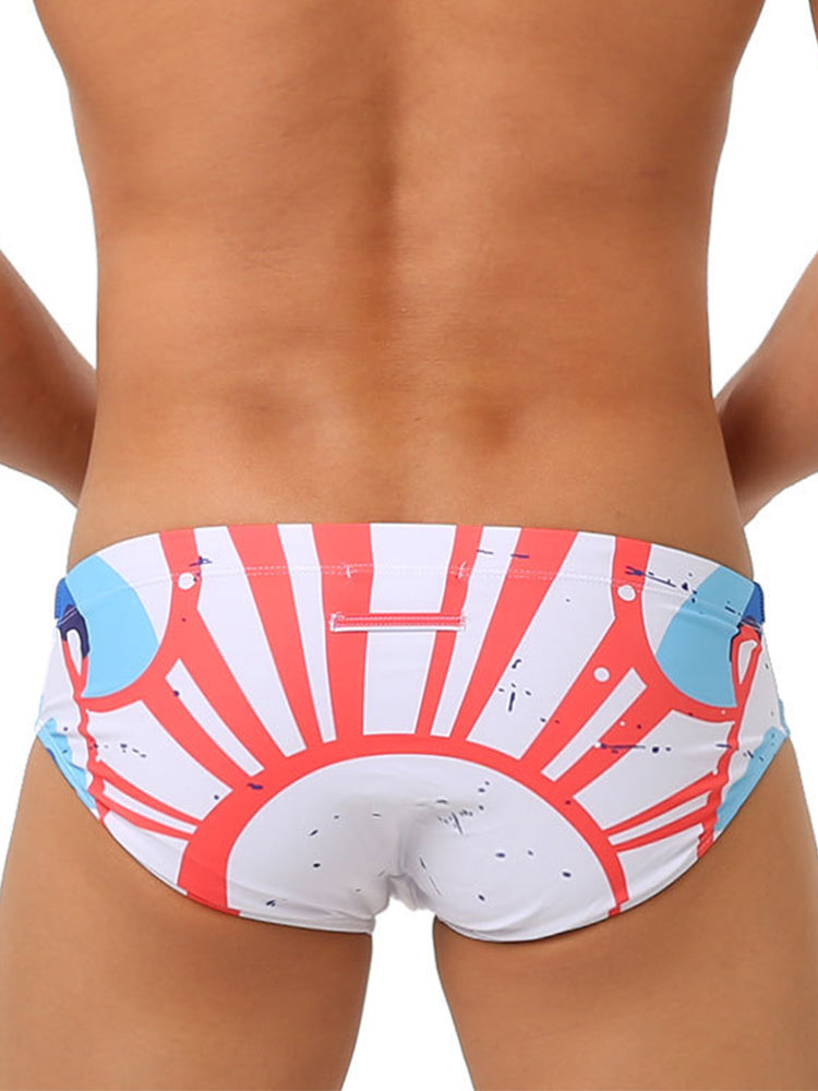 Men's Trendy Swim Beach Briefs with Built-in Cup