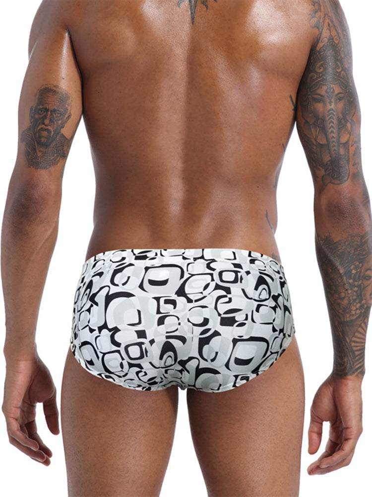 Men's Low-Rise Printed Casual Swim Brief