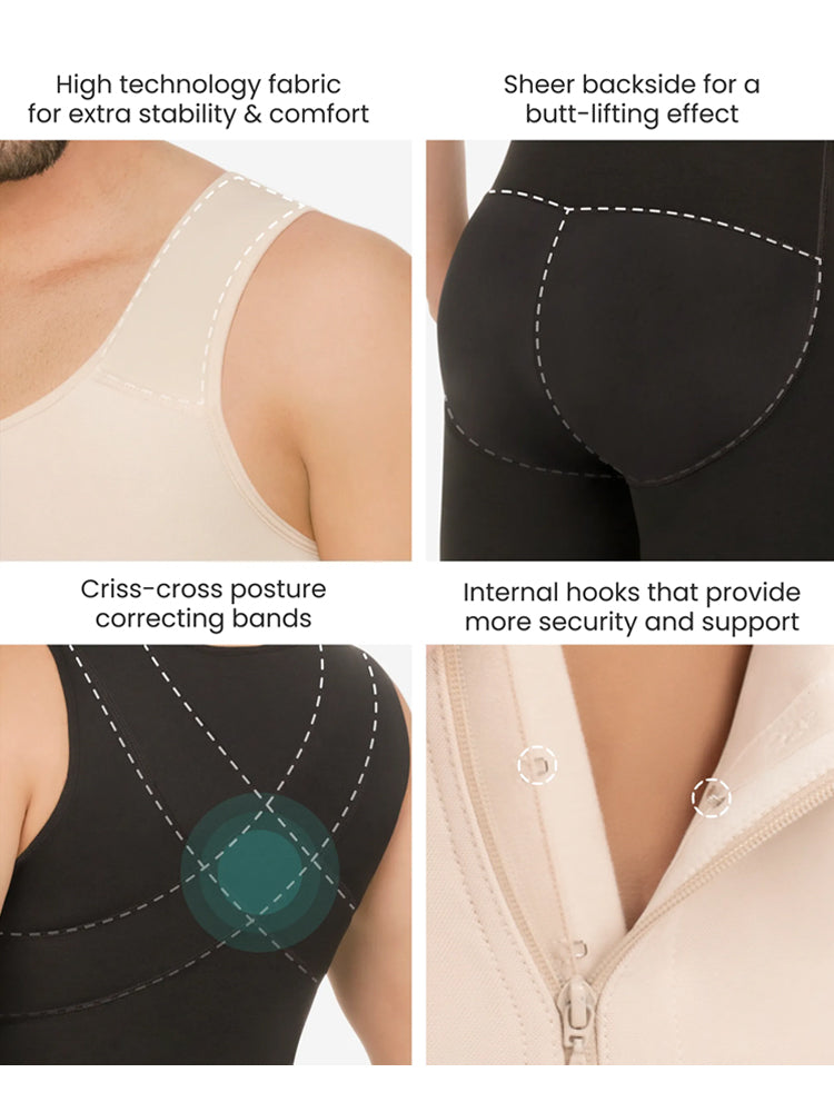Men's Abdomen Body Shaper Legs Control Bodysuit