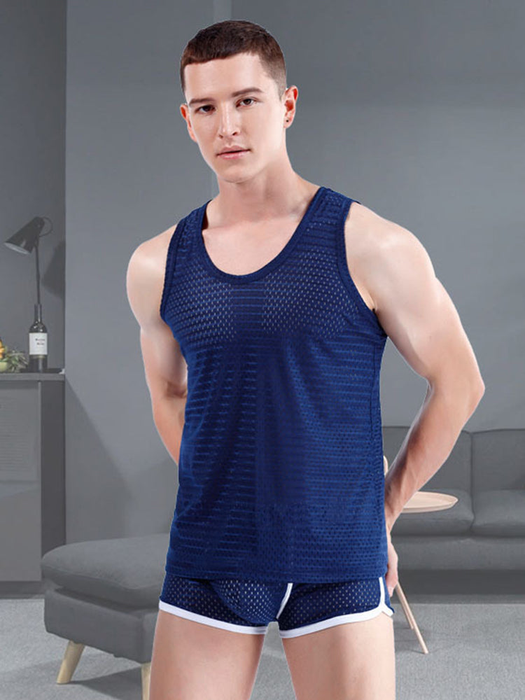 Men's Mesh Ice Silk Sleeveless Tank Top