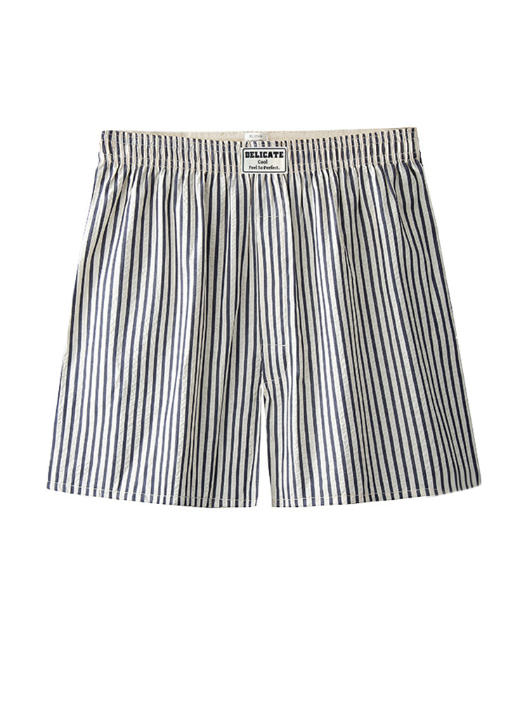 Men's Thin Loose Striped Arrow Pants Breathable Shorts Comfortable Casual Boxer Briefs