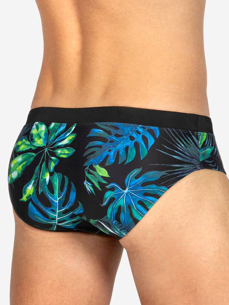 Men's Retro Print Casual Beach Swim Briefs