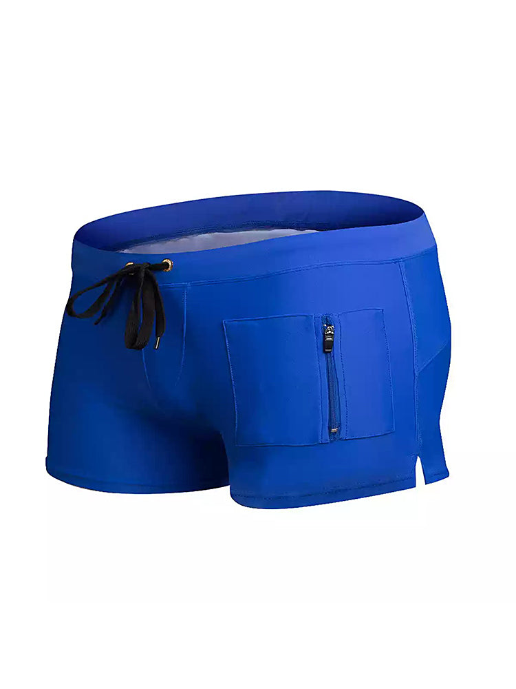 Men's Solid Color Breathable Stretch Swim Trunks