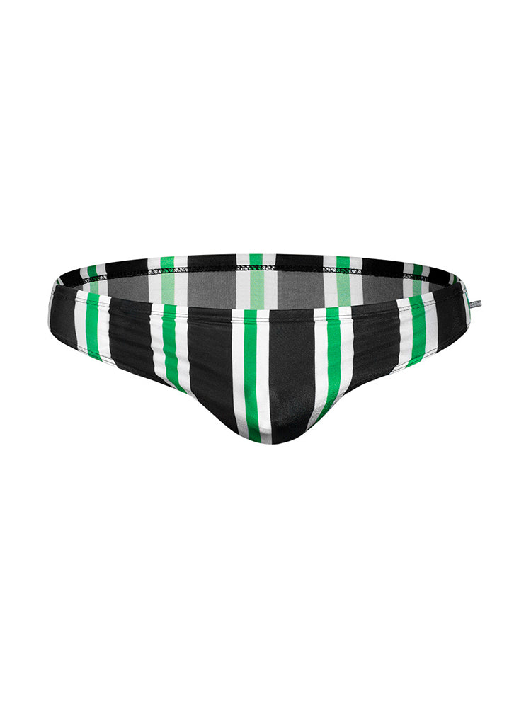 Men Casual Stripe Quick Drying Swim Briefs