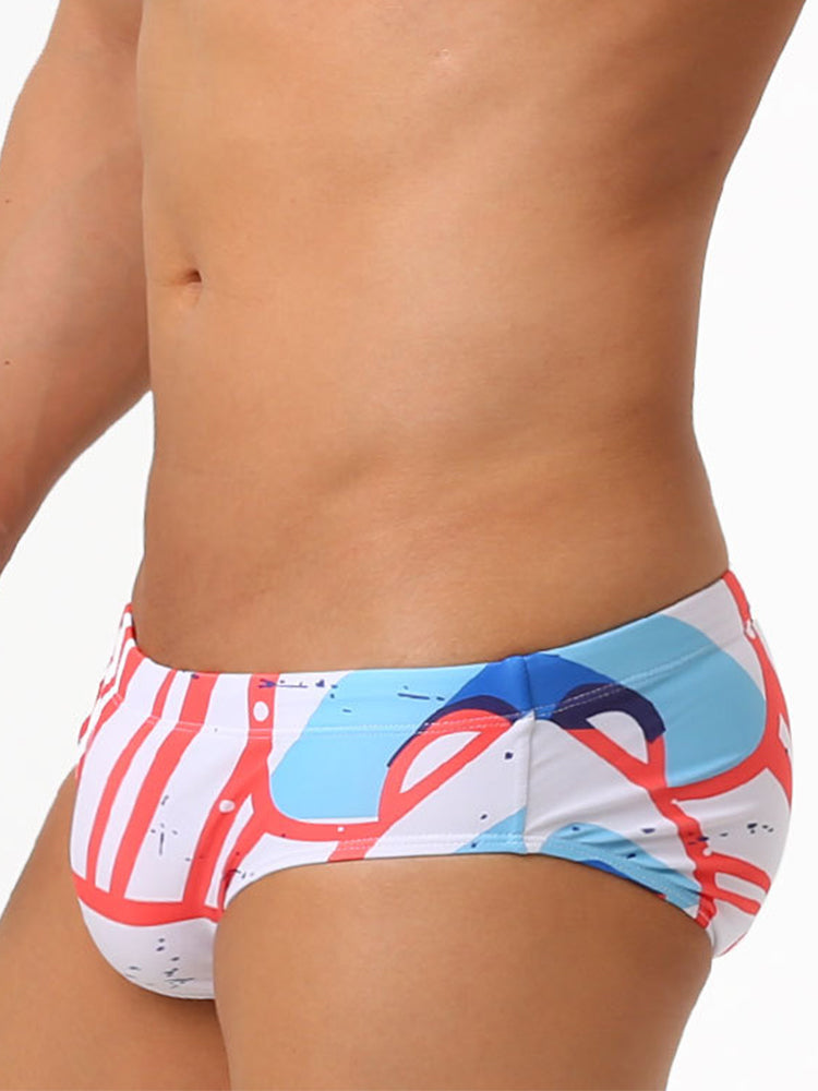 Men's Trendy Swim Beach Briefs with Built-in Cup