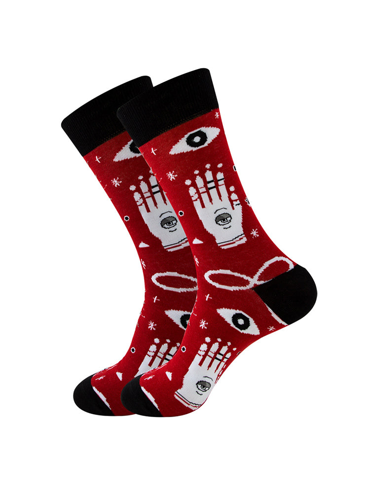 5 Pairs Halloween Skeleton. Alien. Pumpkin Monster Crew Socks