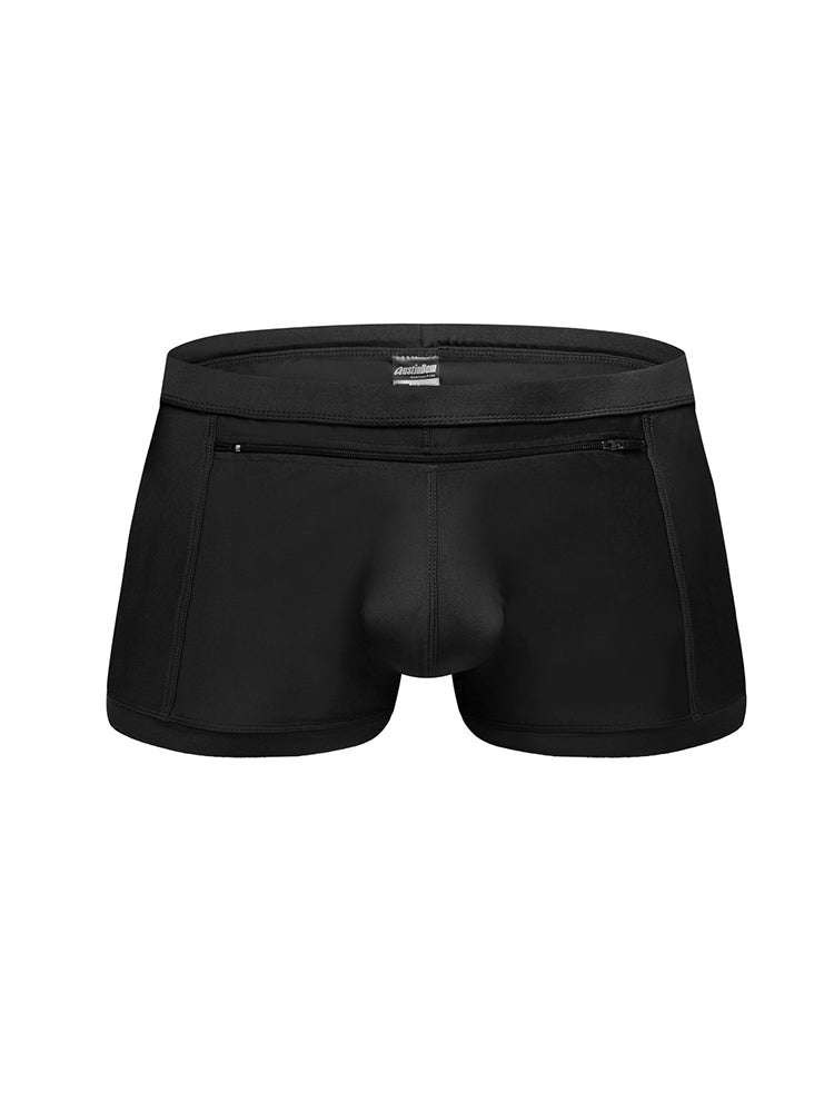 Men's Zippered Pocket Swim Brief And Trunk