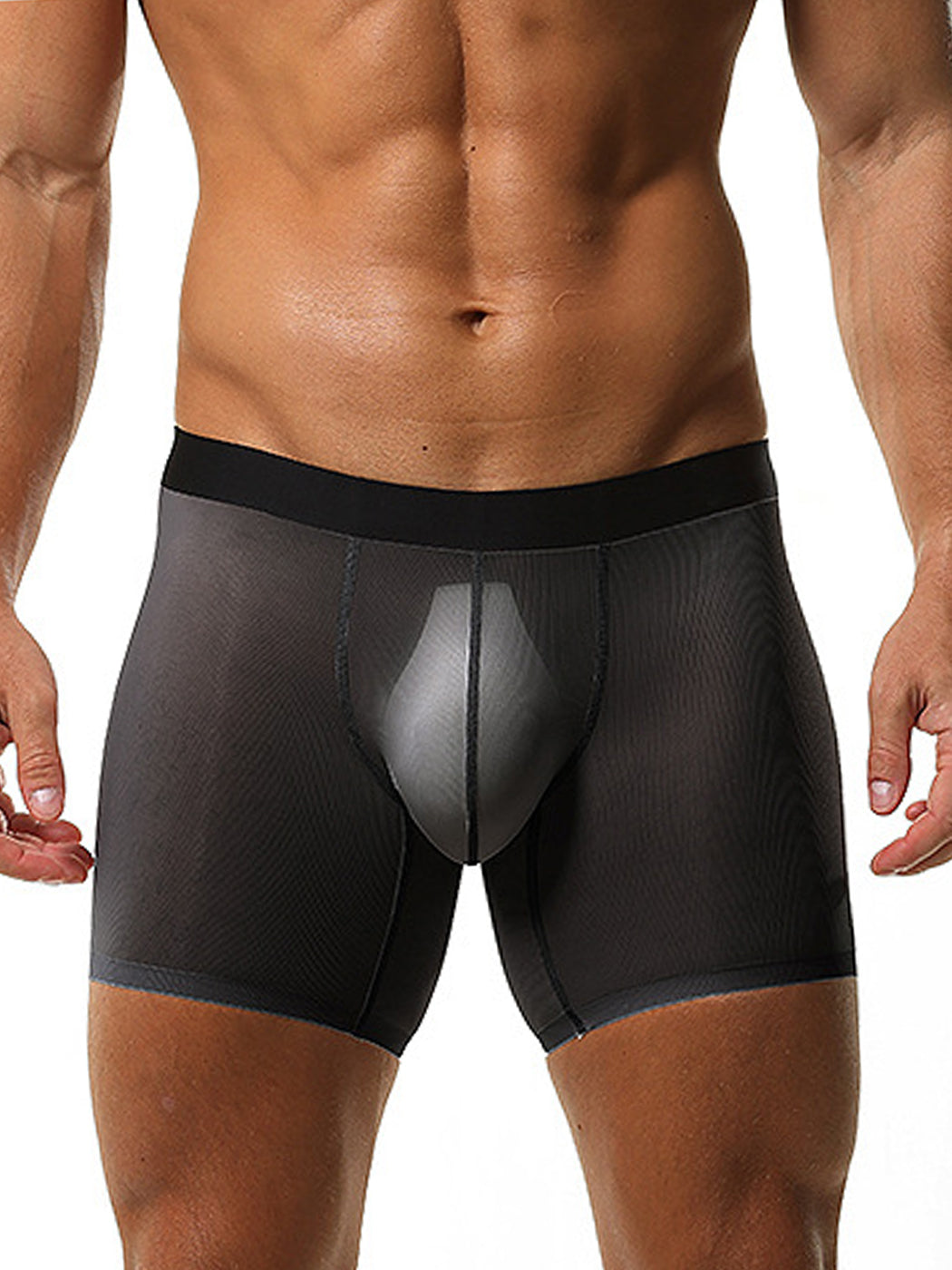2 Pack Men's Breathable Athletic Mesh Boxer Briefs