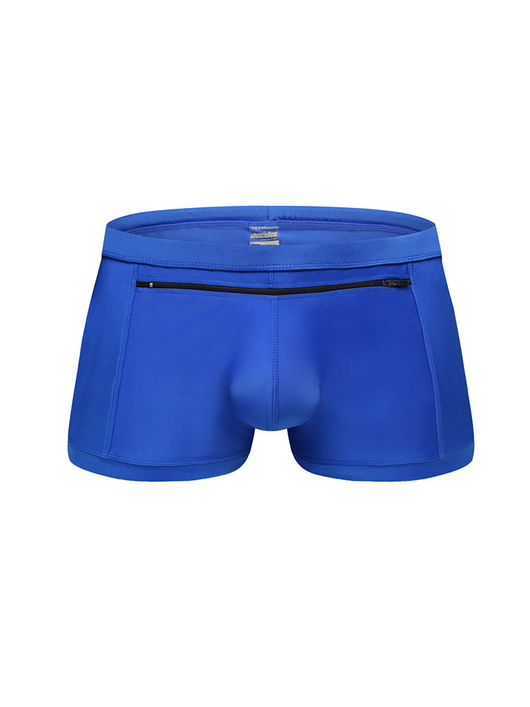 Men's Zippered Pocket Swim Brief And Trunk