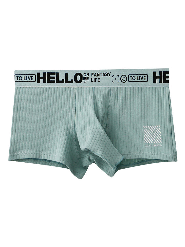 Men's Separate Pouch Cotton Trunks With Fly Front