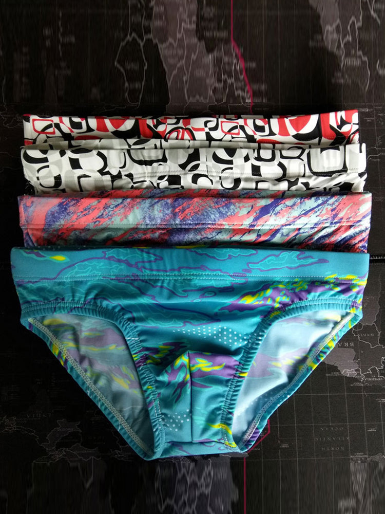Men's Low-Rise Printed Casual Swim Brief