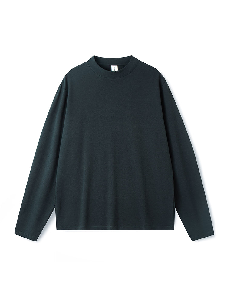 Men's Long-Sleeve Round Neck T-Shirt. Loose and Skin-Friendly Base Layer
