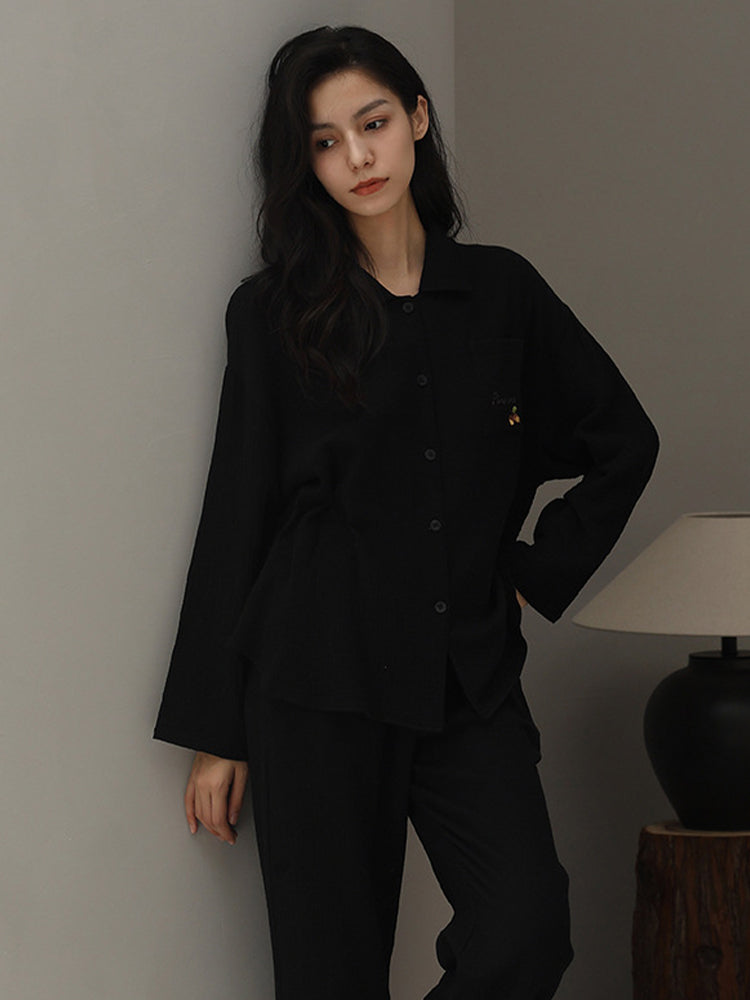 Autumn and Winter Loose Couple Cotton Pajamas Sets