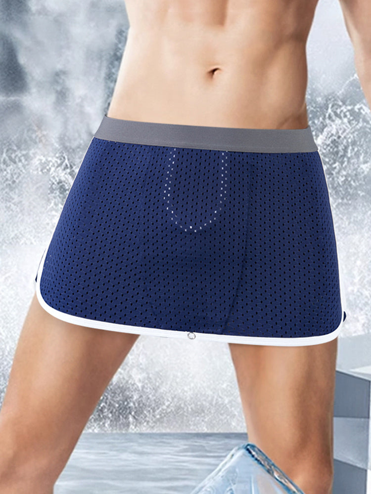 2 Pack Men's Button Casual U-Shaped Roman Skirt Dual-Purpose Arrow Pants Underwear