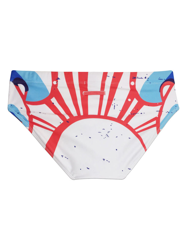 Men's Trendy Swim Beach Briefs with Built-in Cup