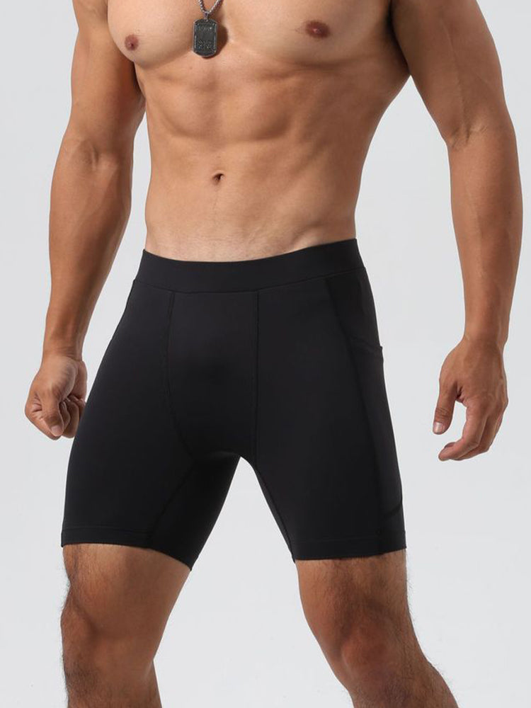 Men's Ultra-Stretch Sharkskin Ice Silk Compression Pants with Pocket