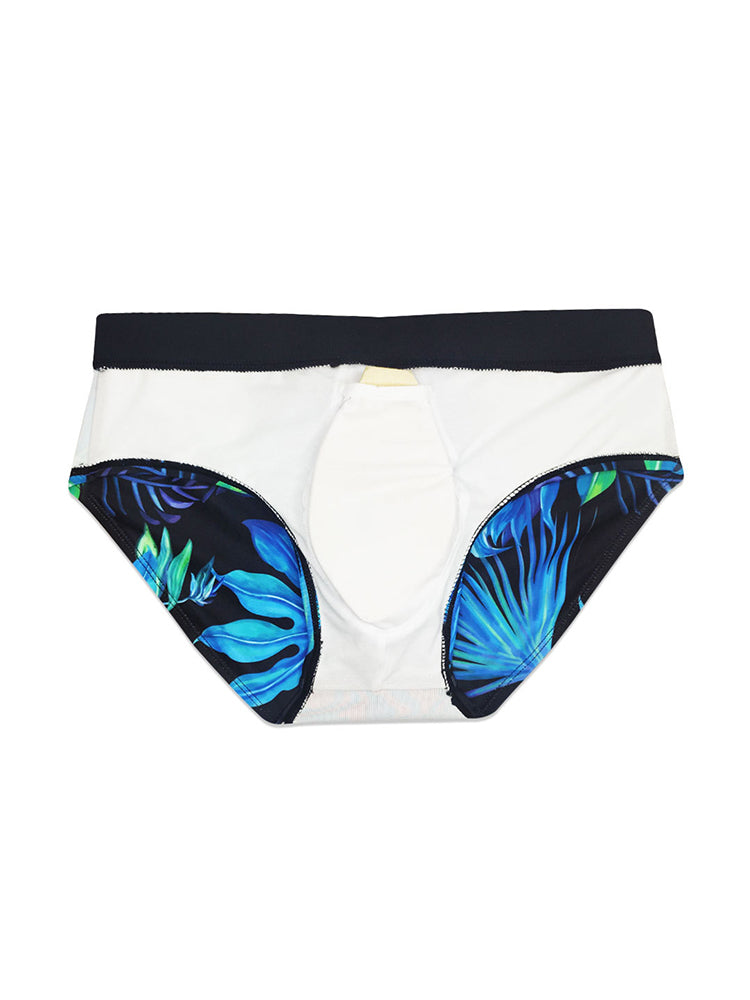 Men's Retro Print Casual Beach Swim Briefs