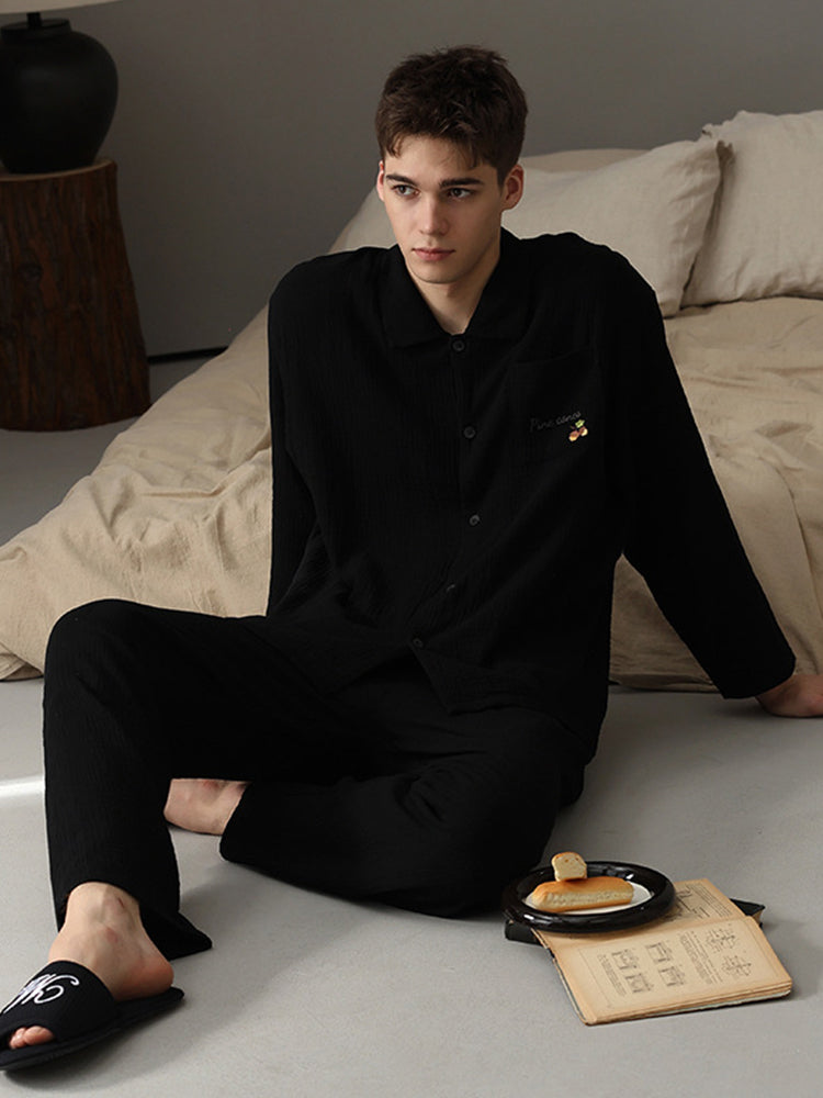 Autumn and Winter Loose Couple Cotton Pajamas Sets